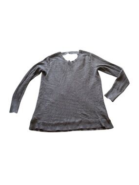 Soho Jeans Gray Ribbed Open Back Sweater Medium Lightweight Knit